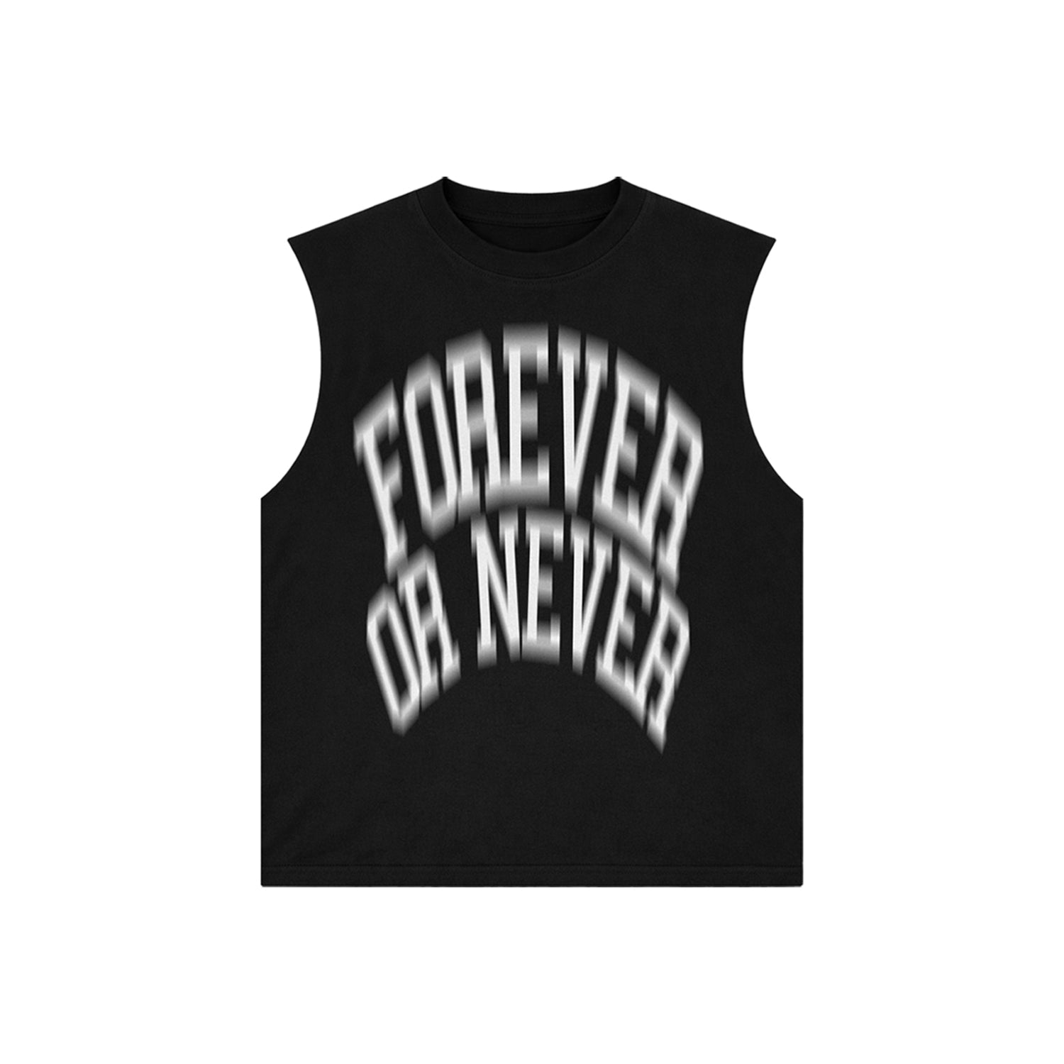 Blurry Forever Or Never Sleeveless Tee Black