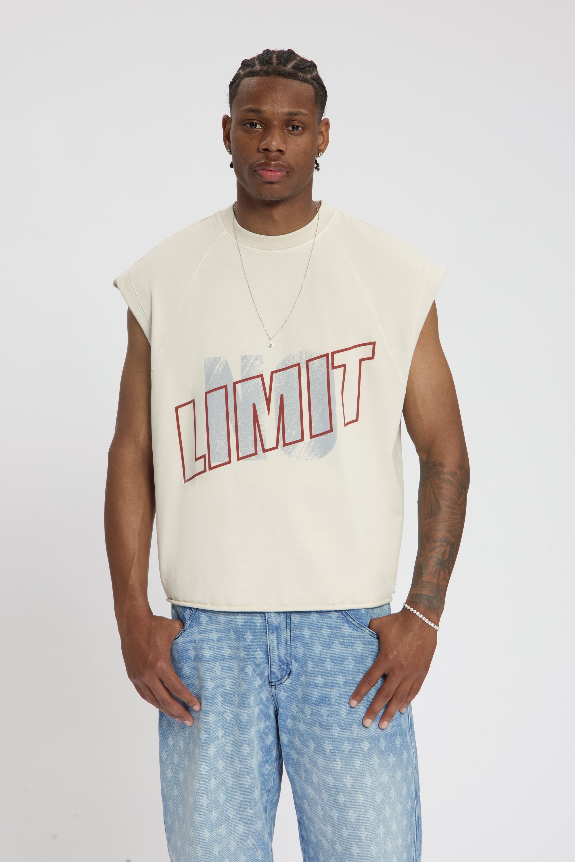 Couchella Sleeveless Tee Beige