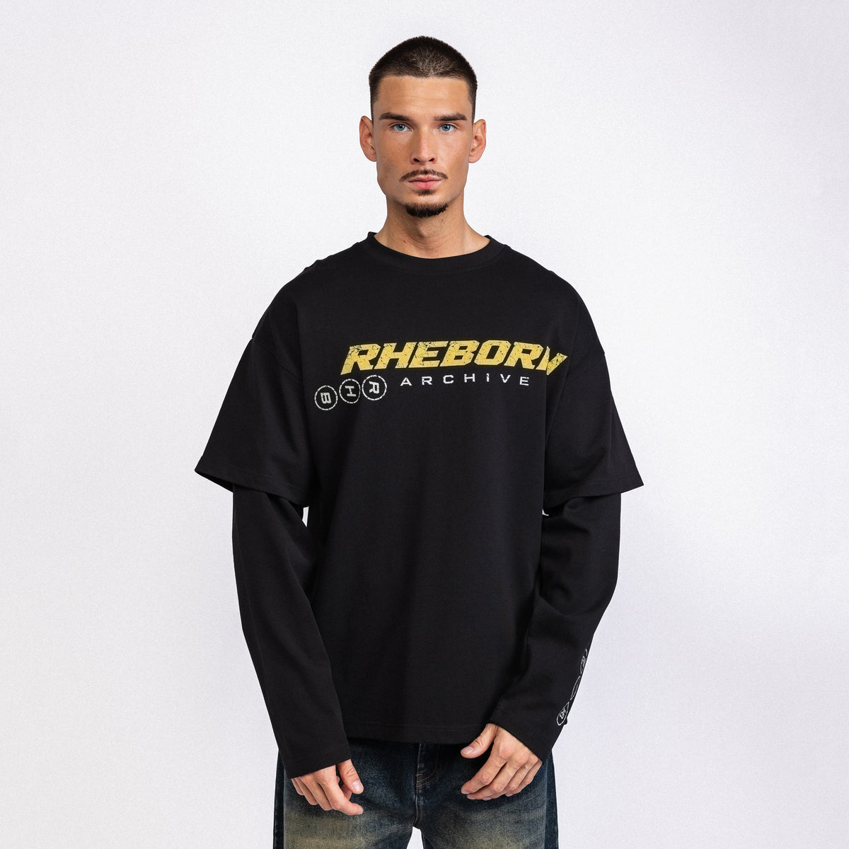 Archive Logo Double Layer Longsleeve Black