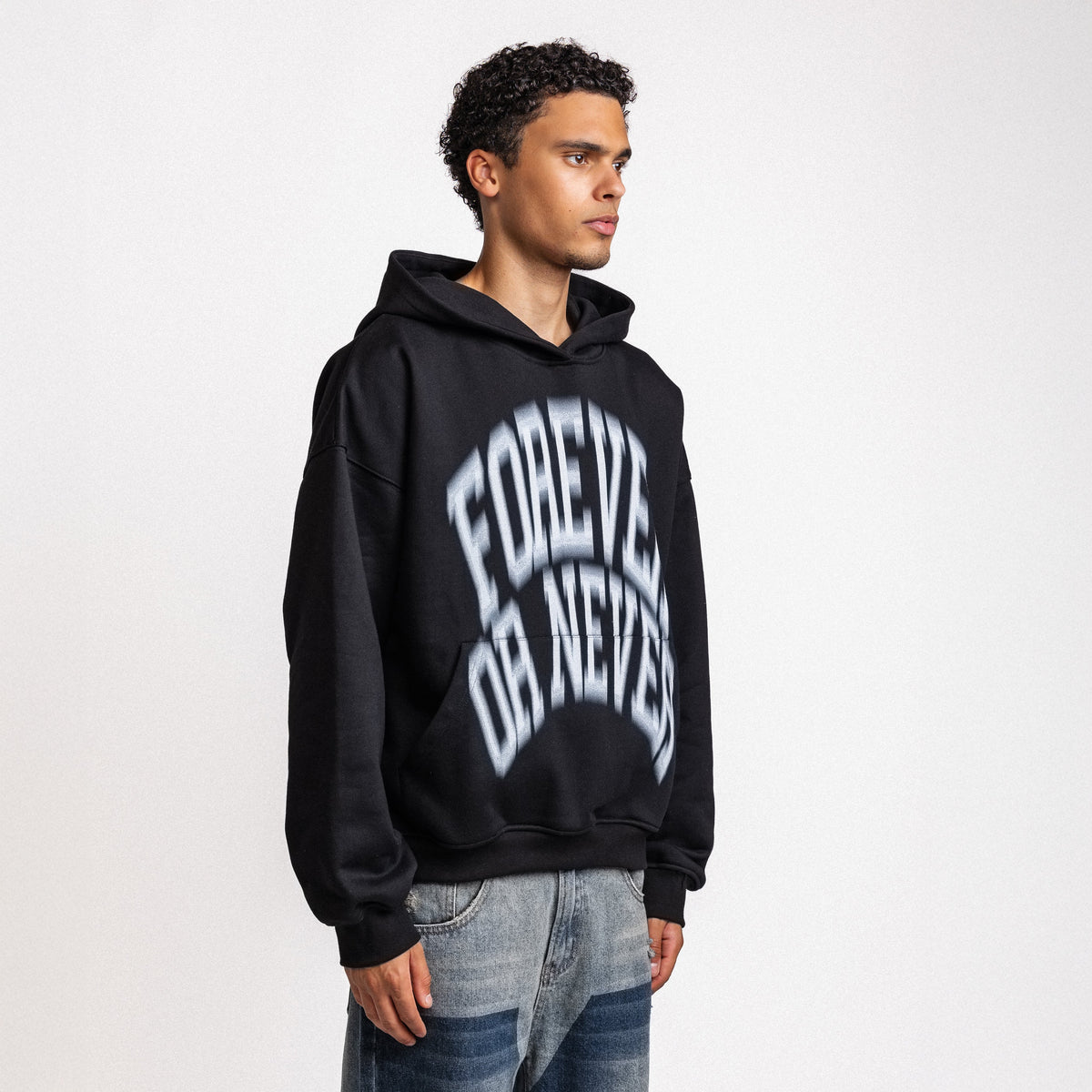 Blurry Forever or Never Hoodie Black
