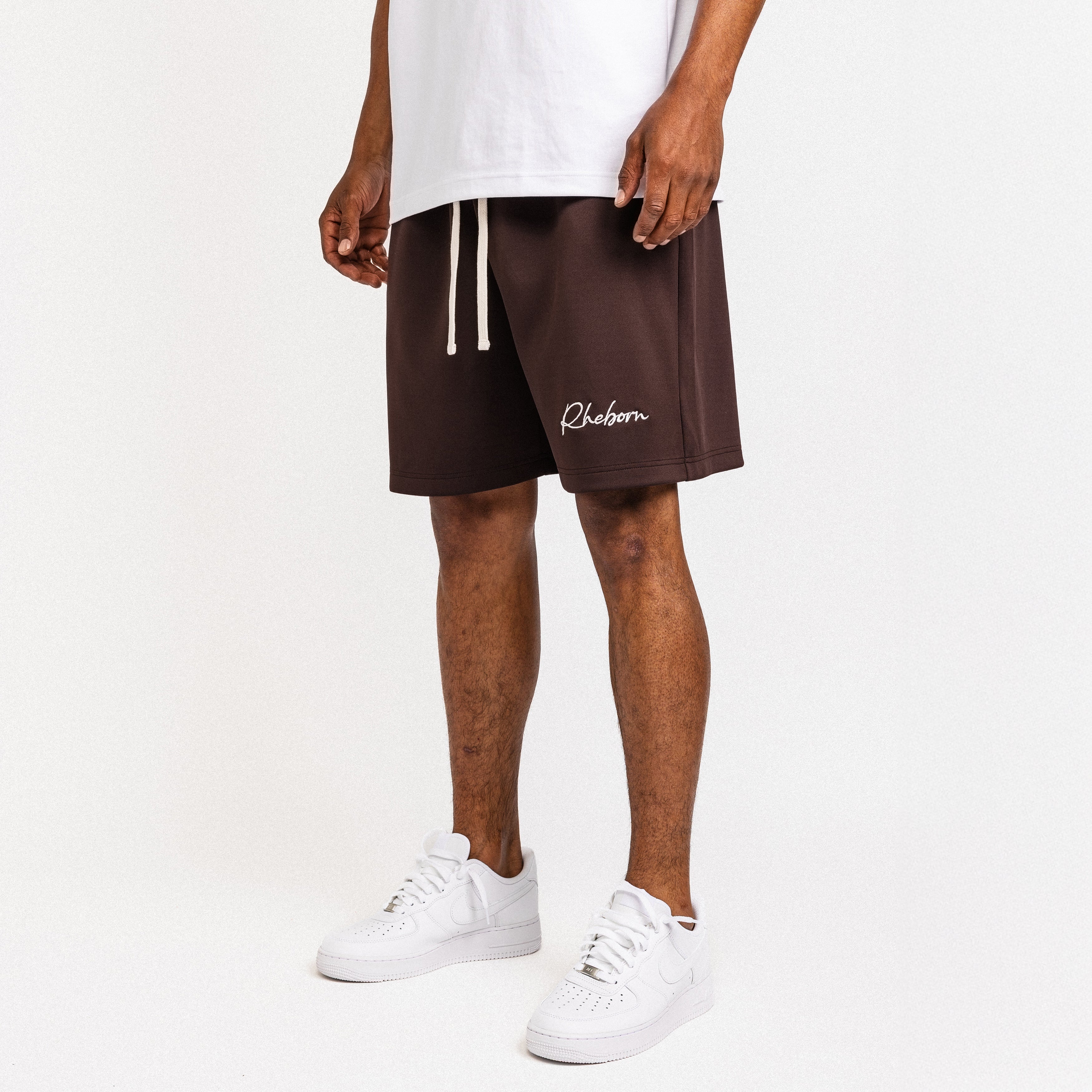 Handwritten Logo Short Chocolate Brown