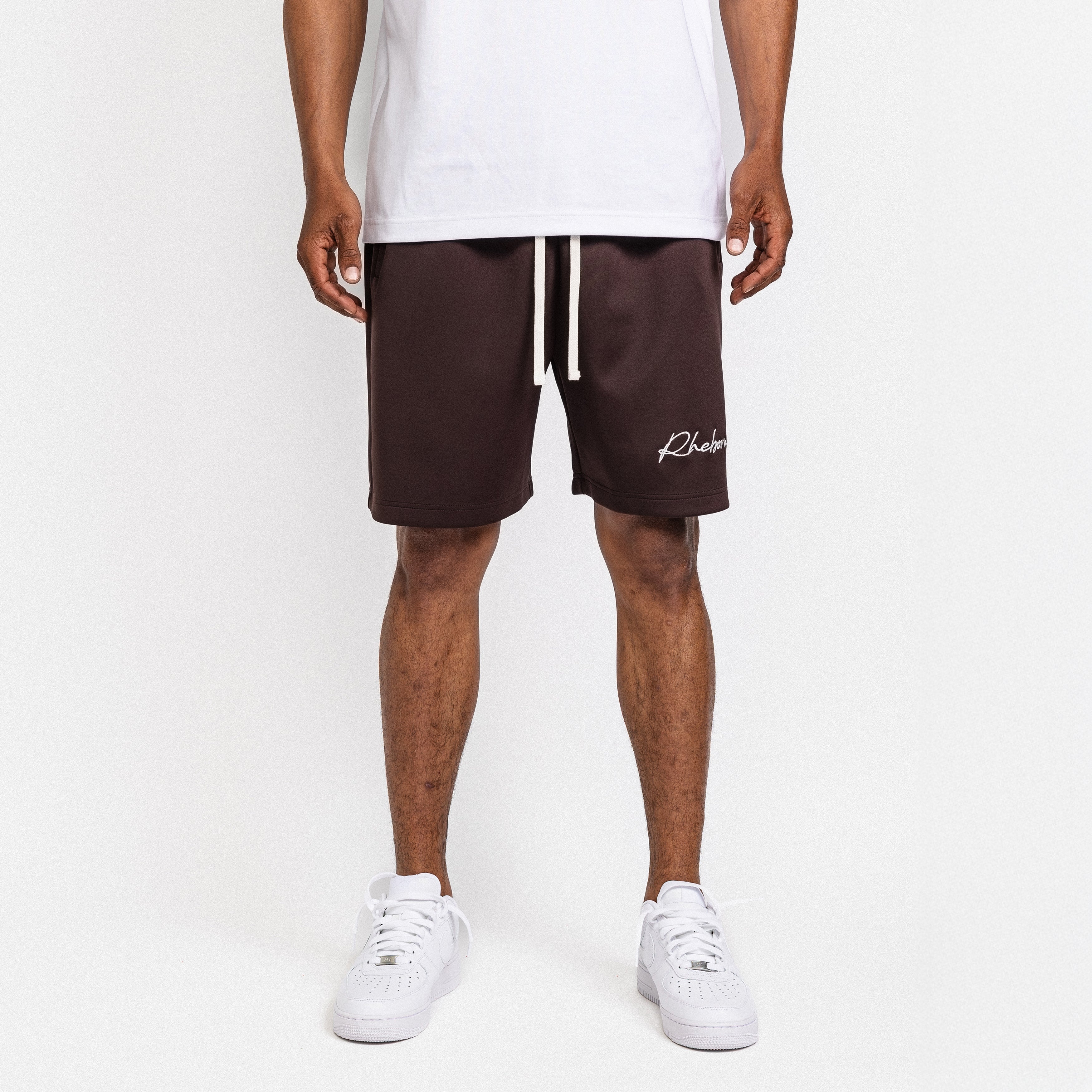 Handwritten Logo Short Chocolate Brown