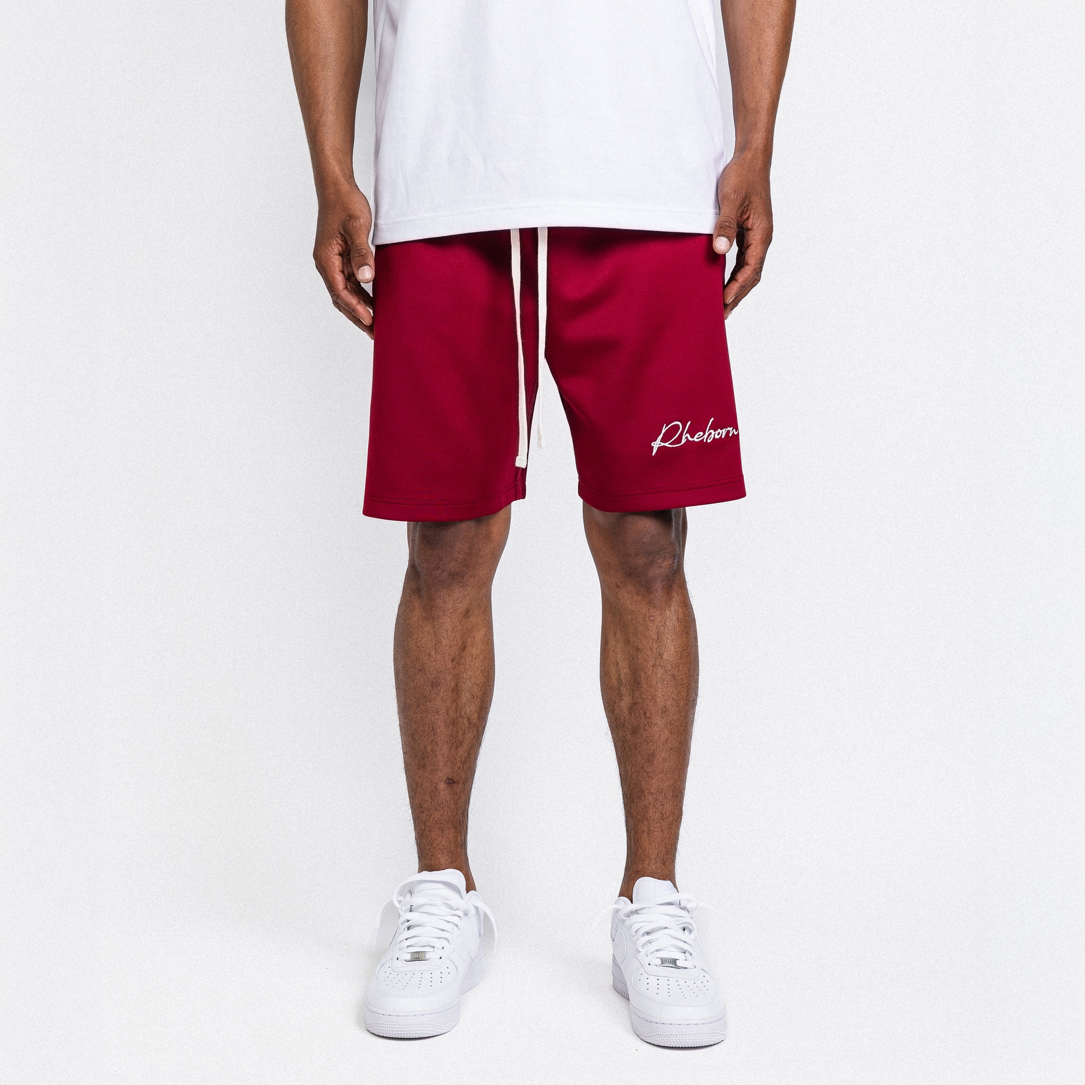 Handwritten Logo Short Burgundy