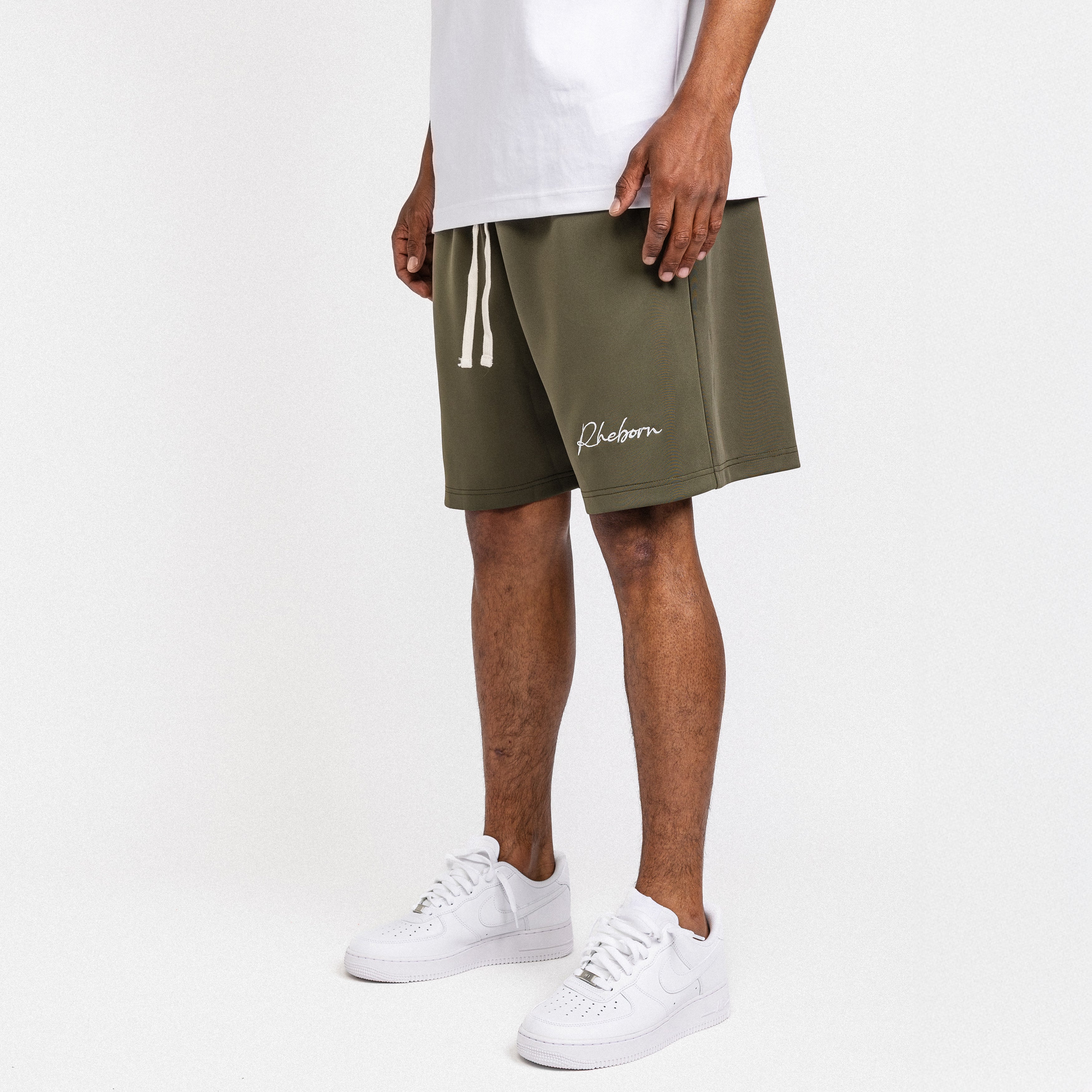 Handwritten Logo Short Army Green
