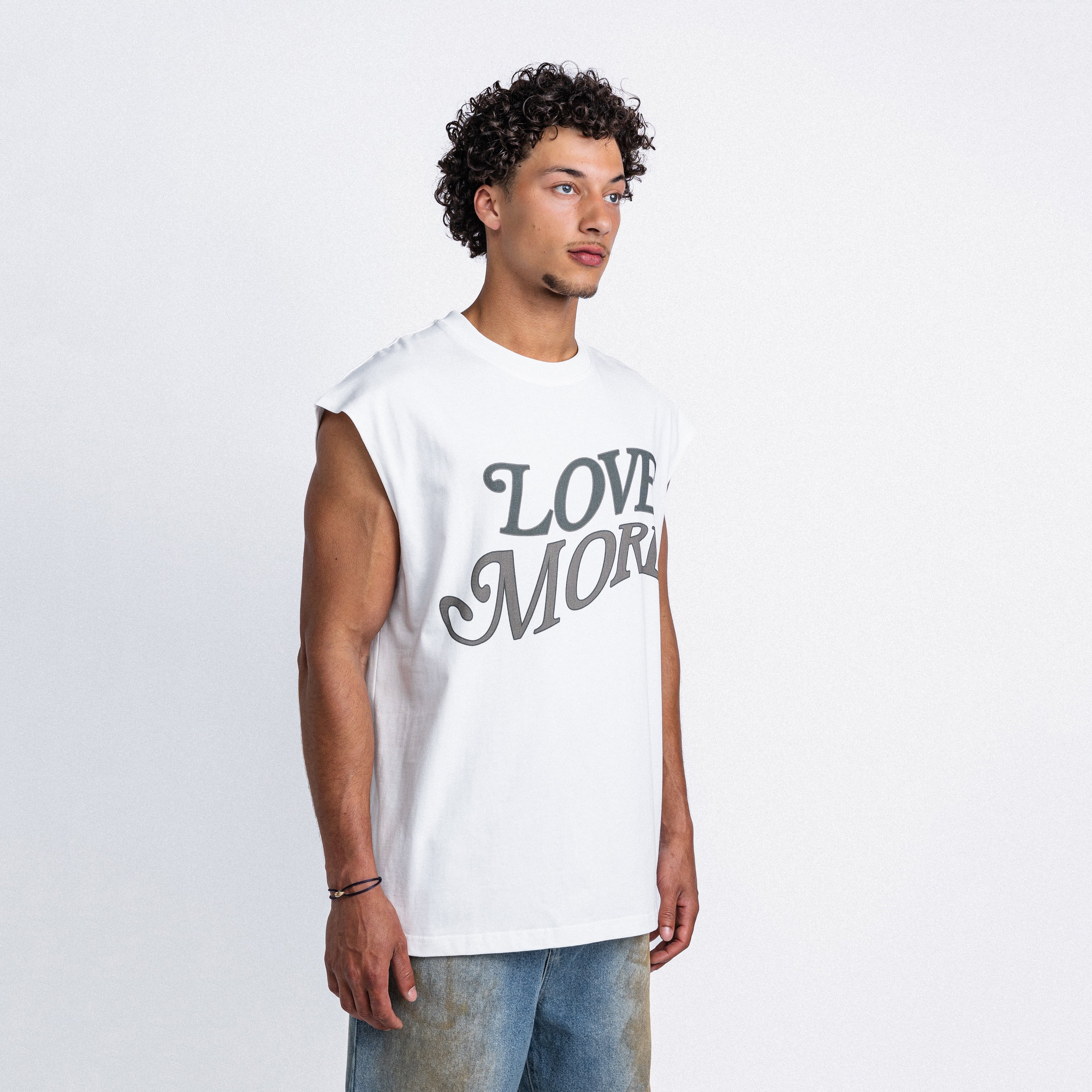 Love More Sleeveless Tee White