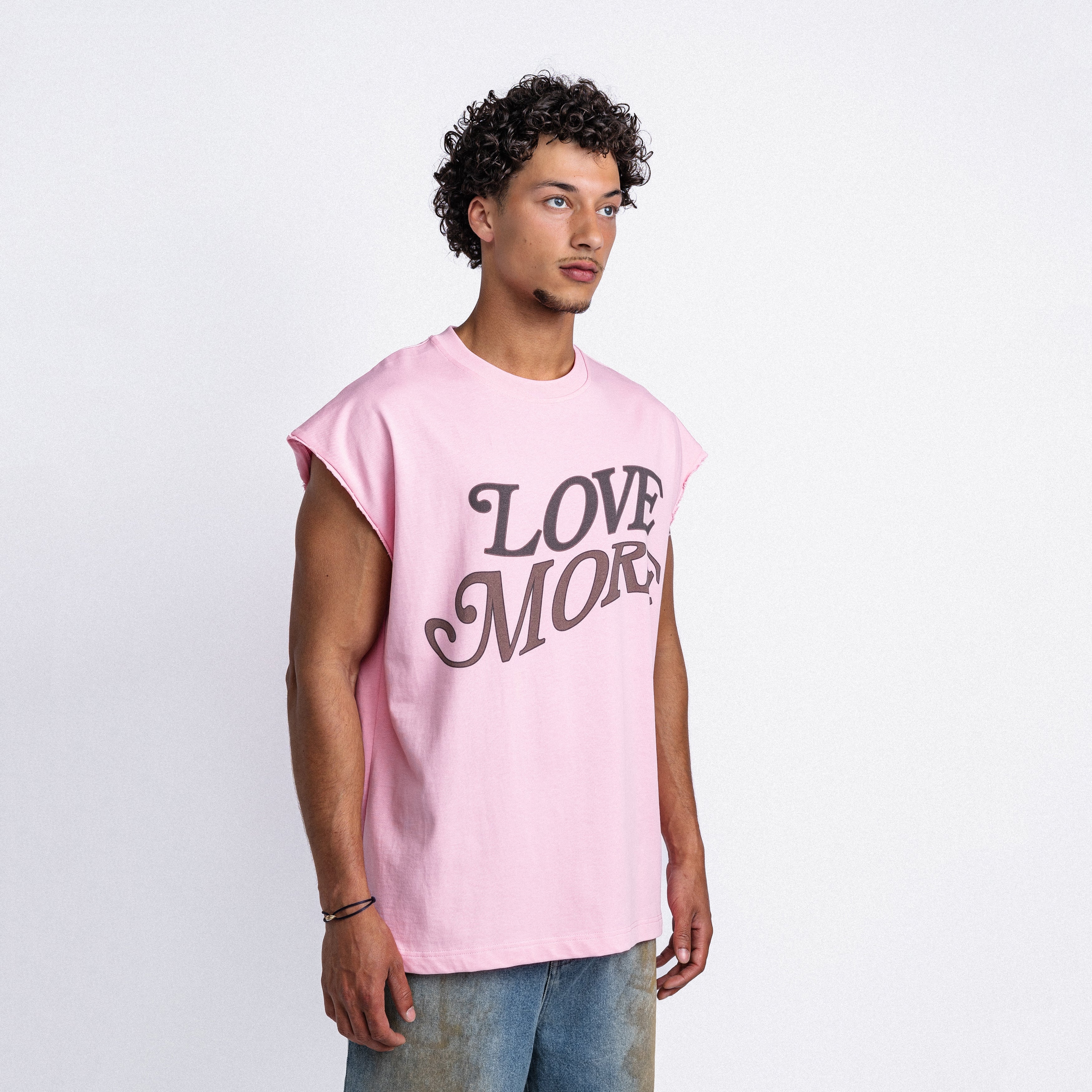 Love More Sleeveless Tee Pink