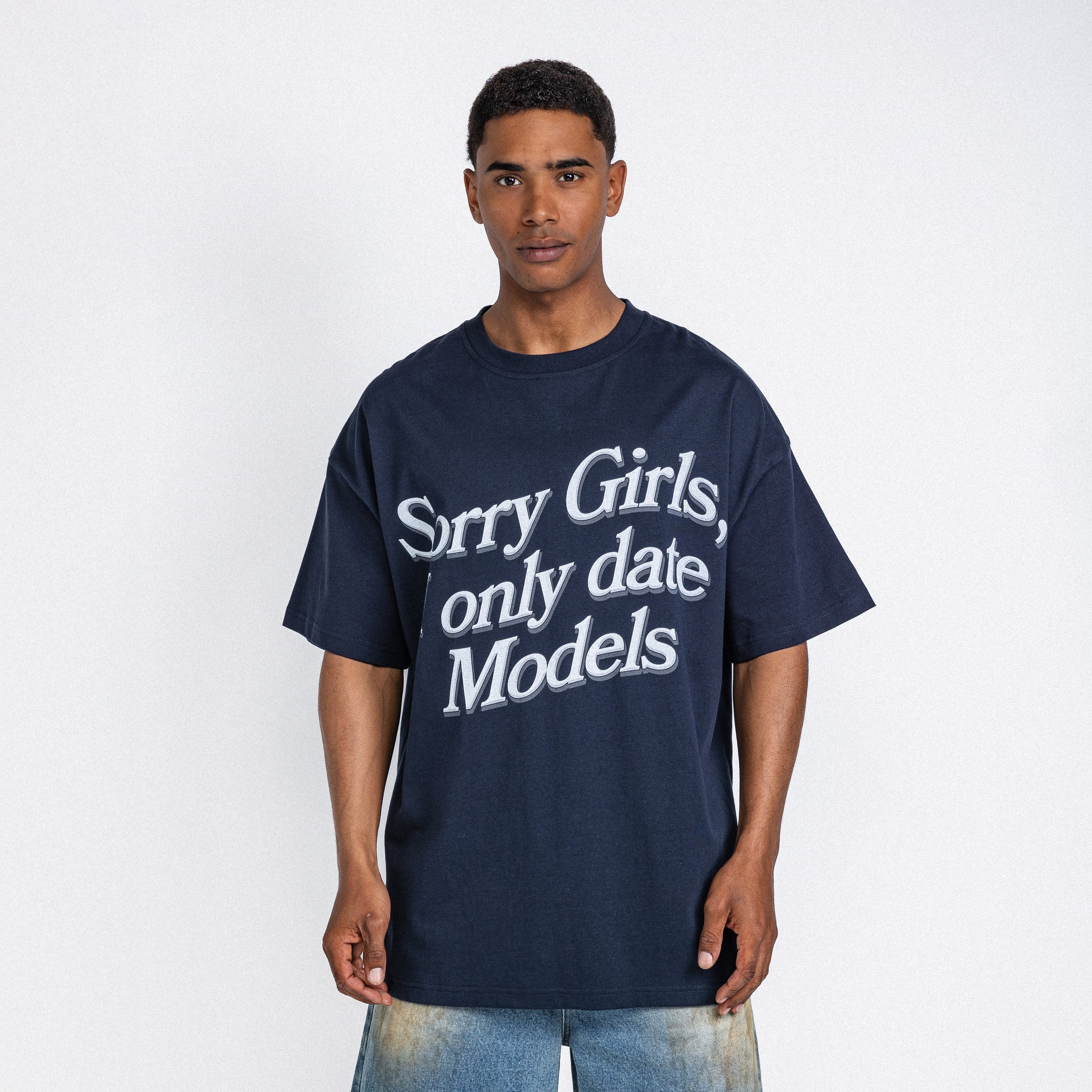 I Only Date Models Tee Navy