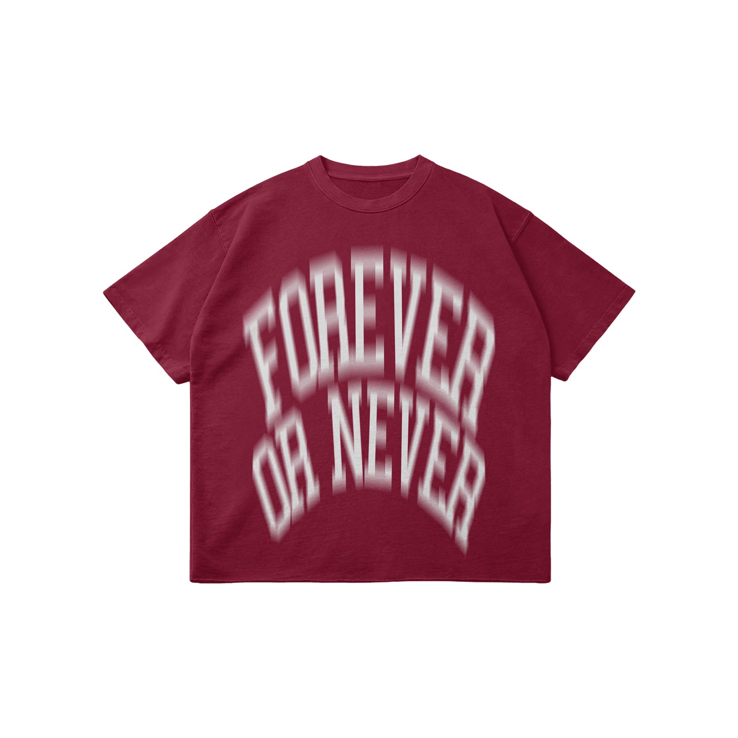 Blurry Forever Or Never Tee Burgundy - White