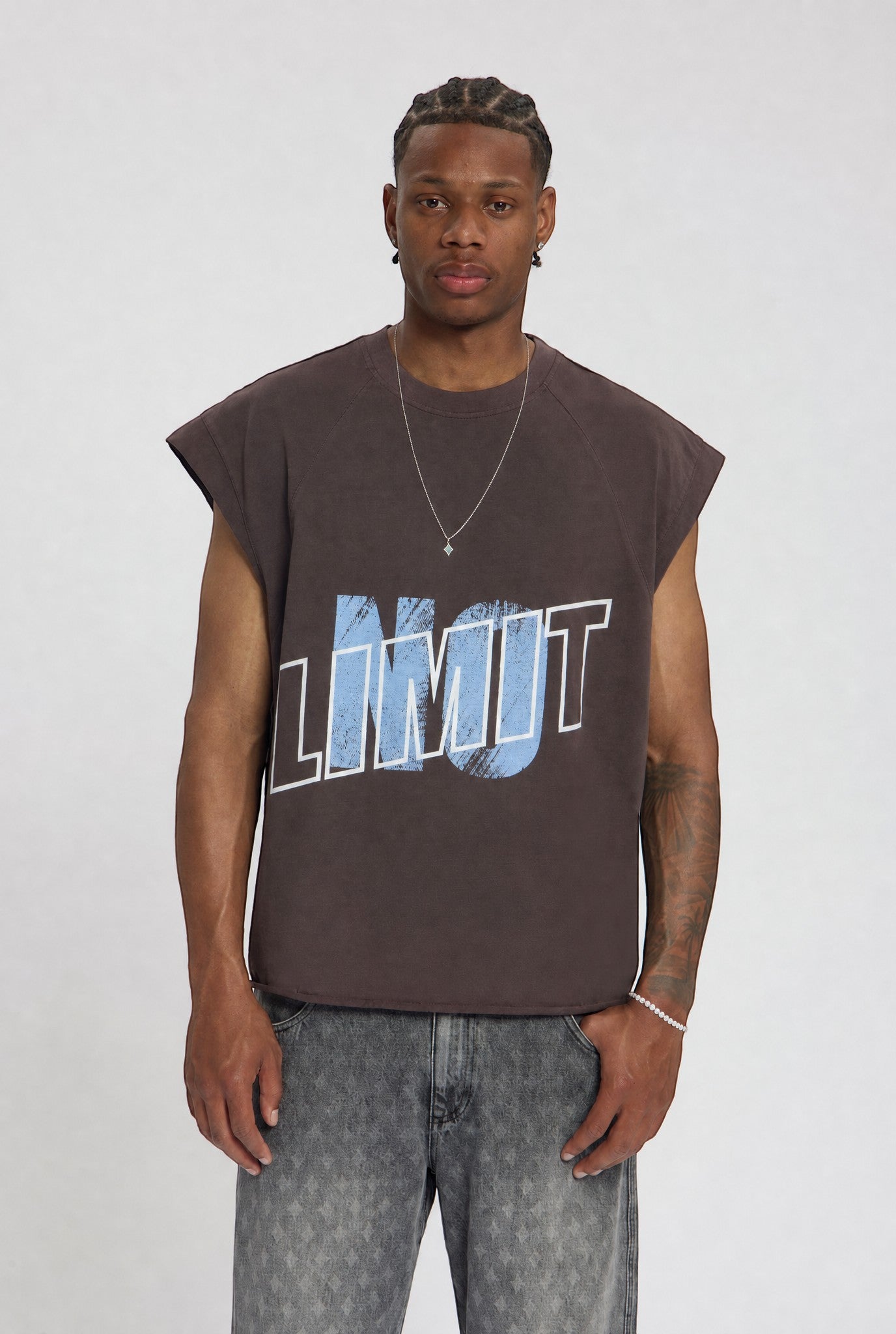 Couchella Sleeveless Tee Brown