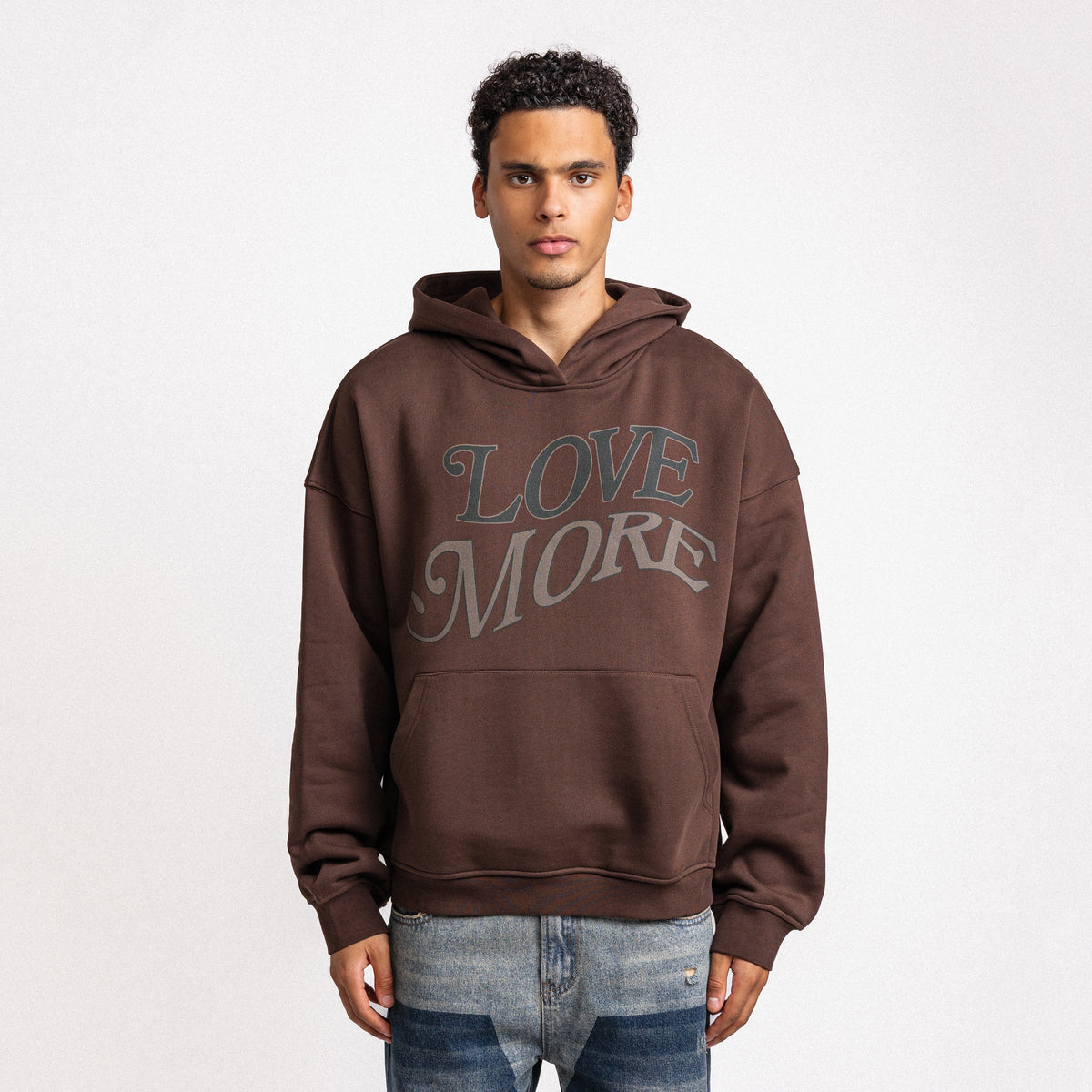Love More Hoodie Dark Brown