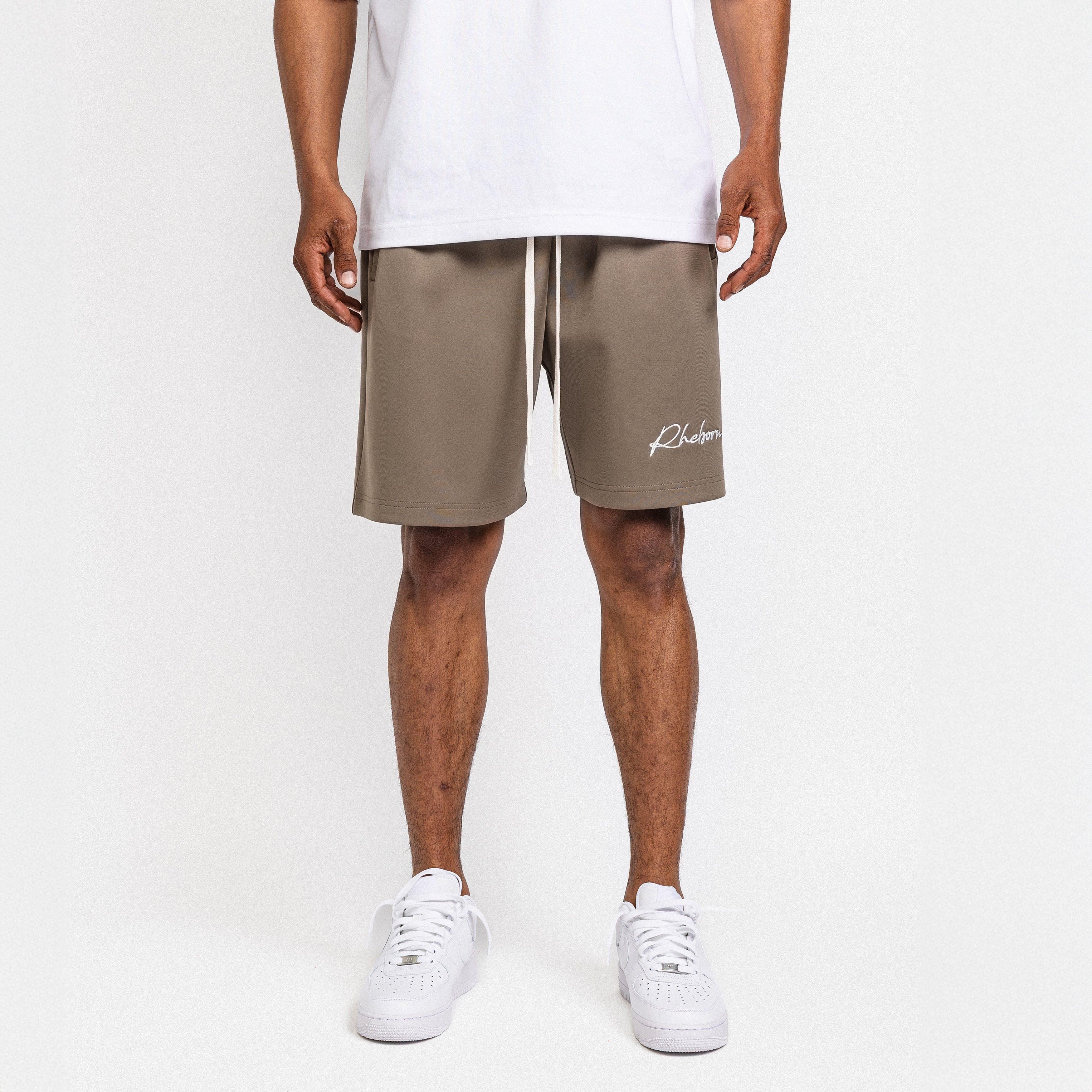 Handwritten Logo Short Khaki