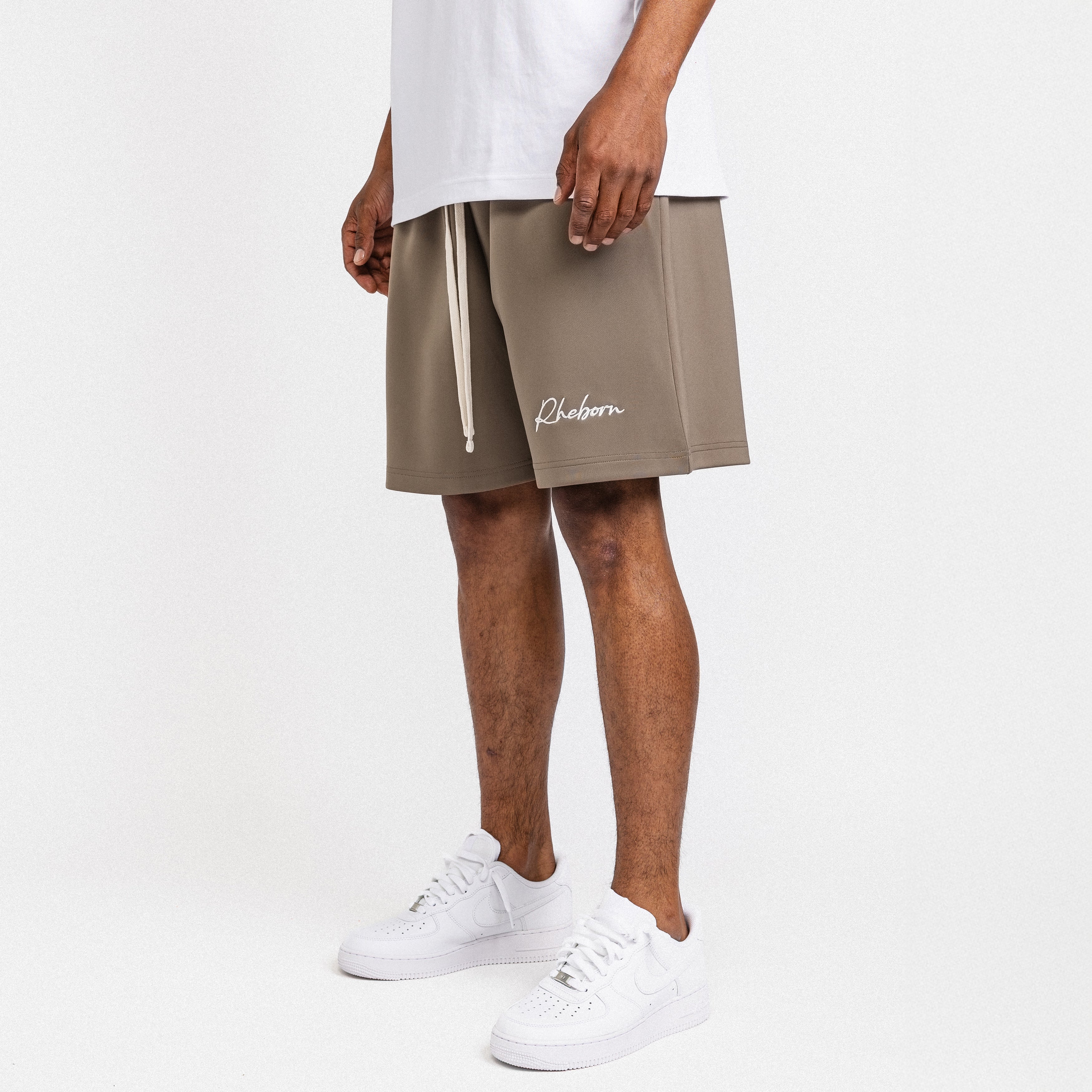 Handwritten Logo Short Khaki