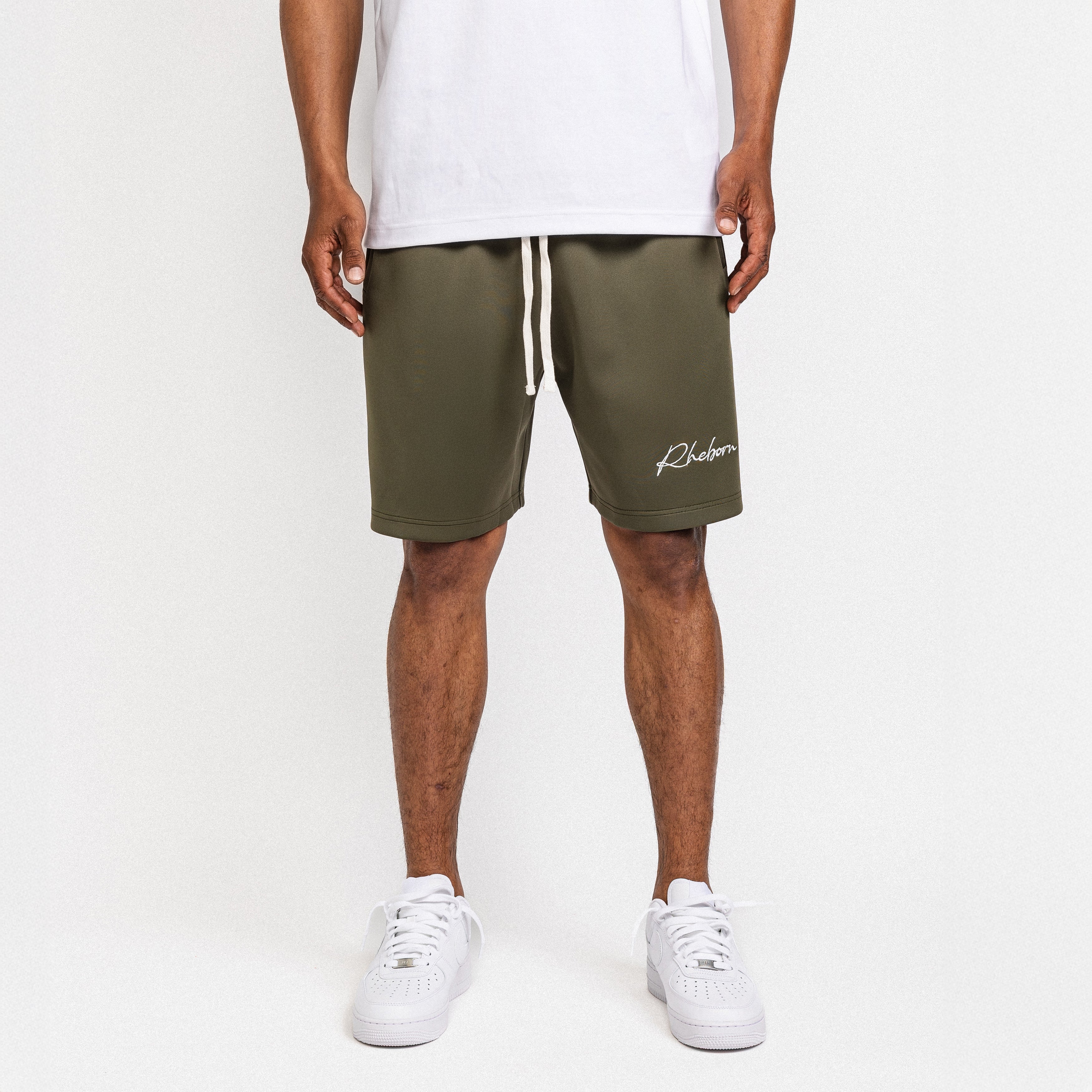Handwritten Logo Short Army Green