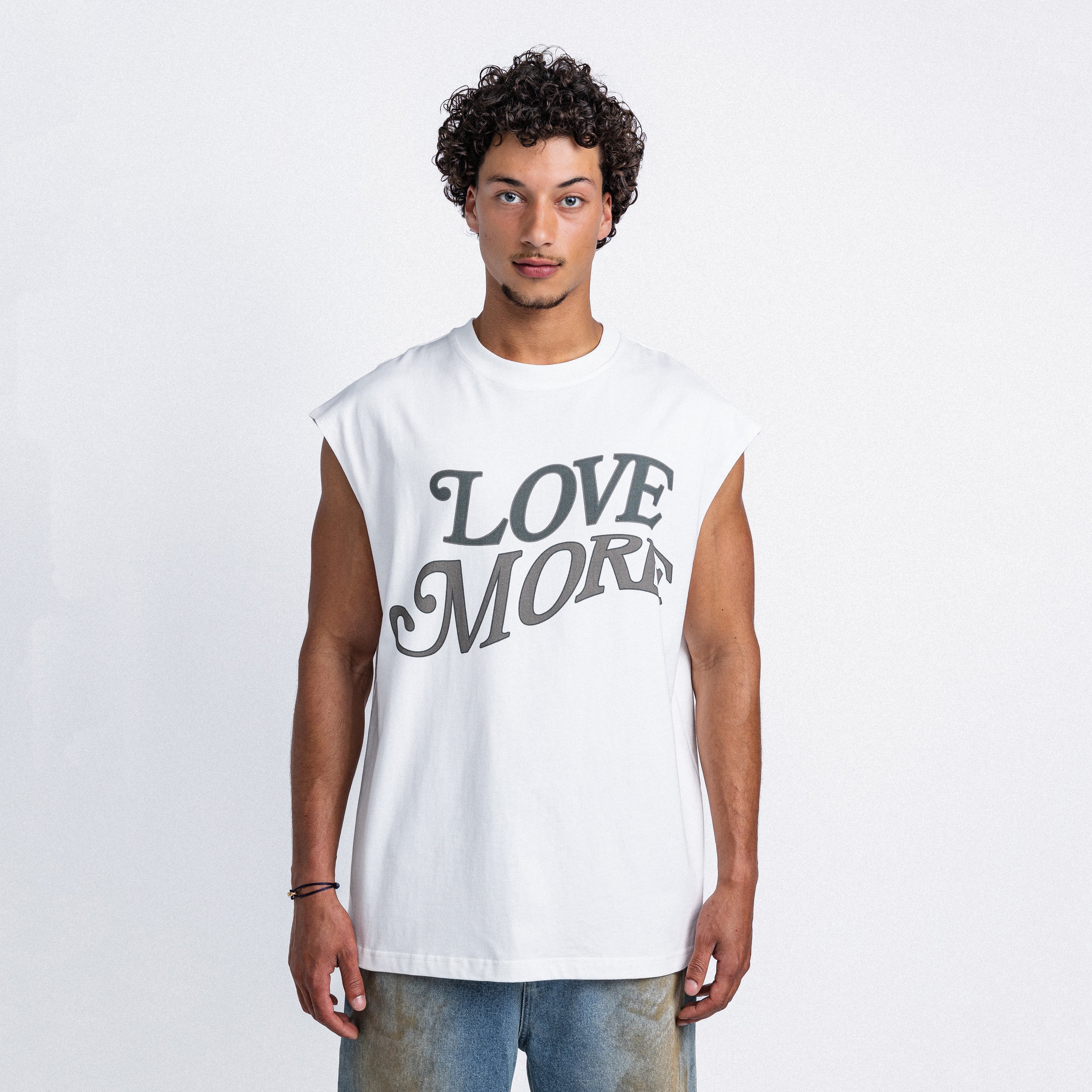 Love More Sleeveless Tee White