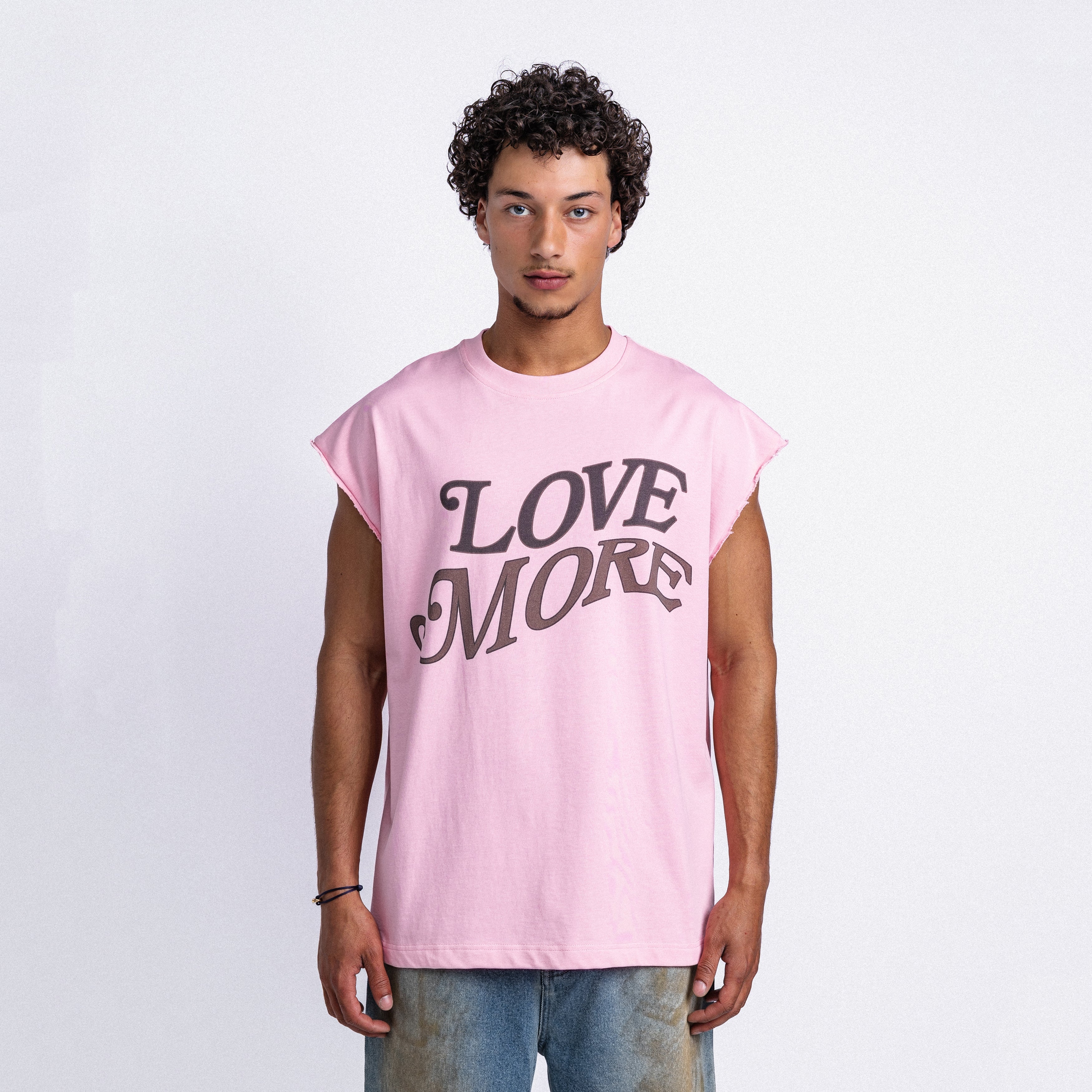 Love More Sleeveless Tee Pink