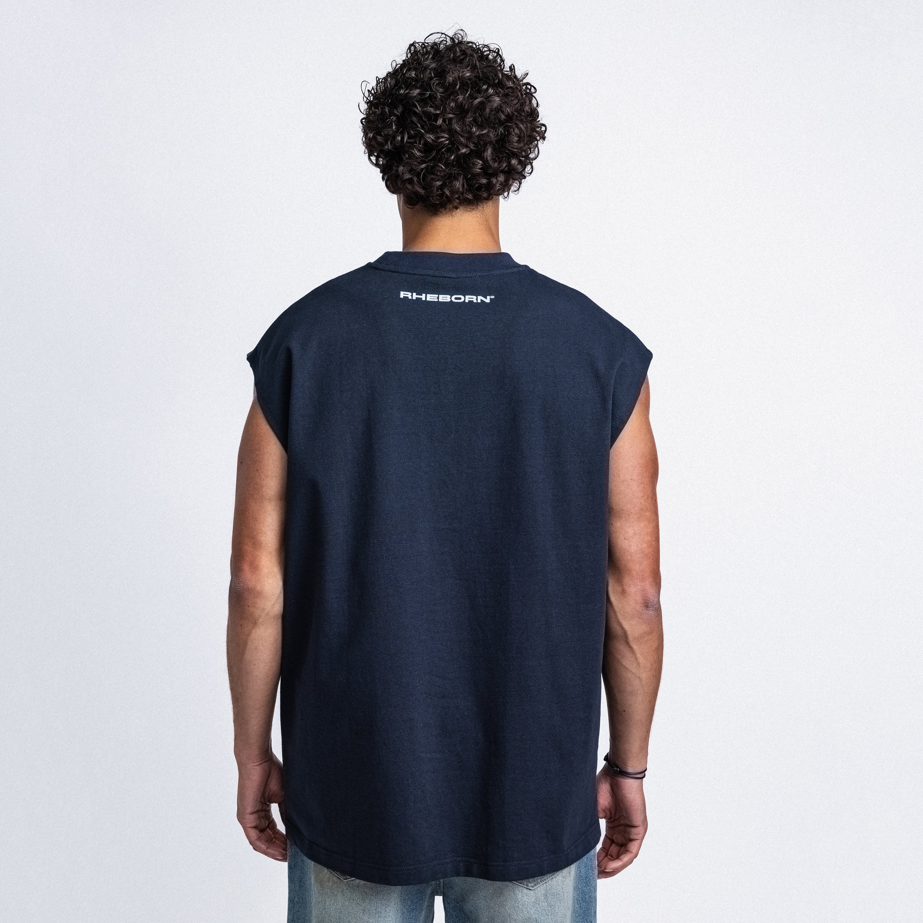 I Only Date Models Sleeveless Tee Navy