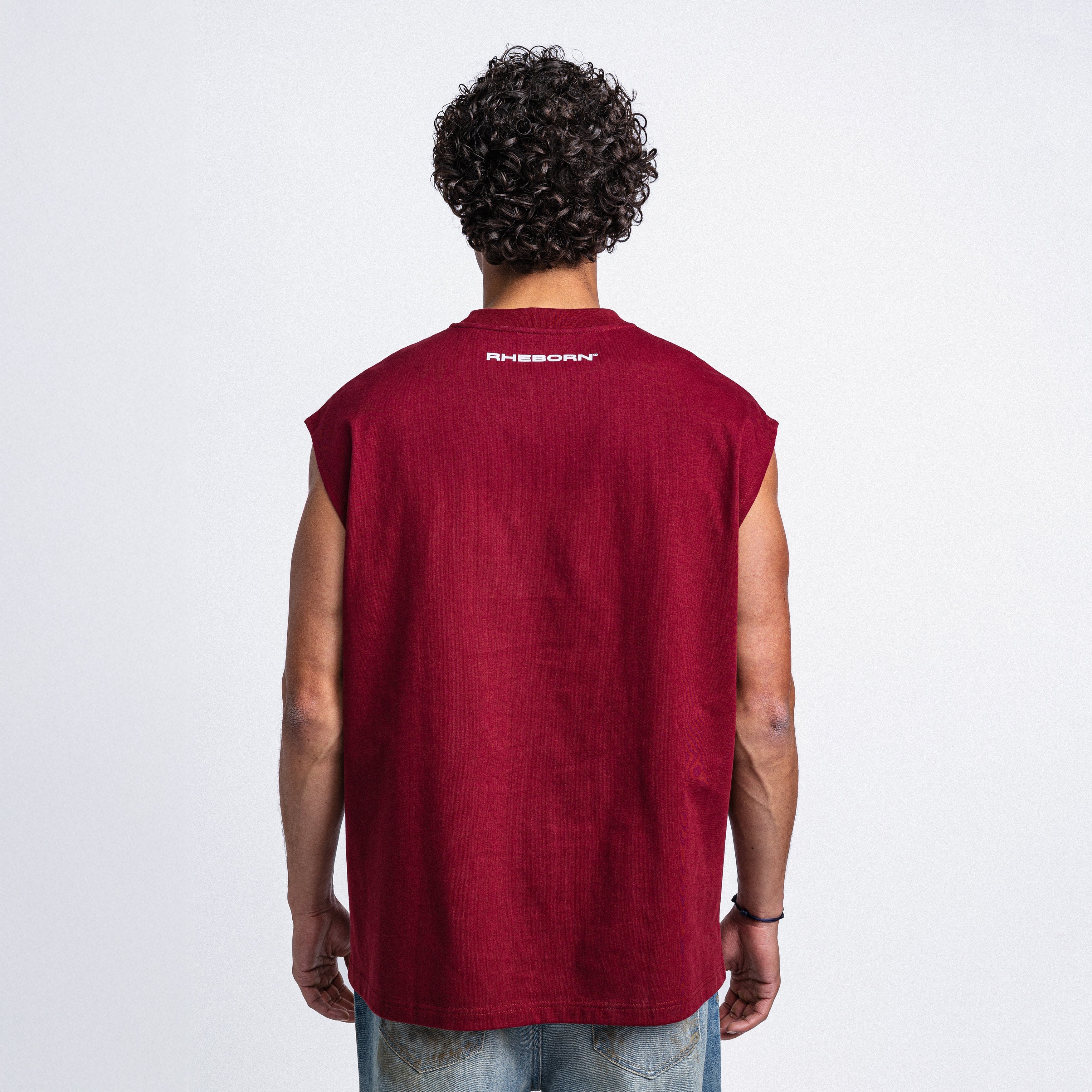 I Only Date Models Sleeveless Tee Burgundy