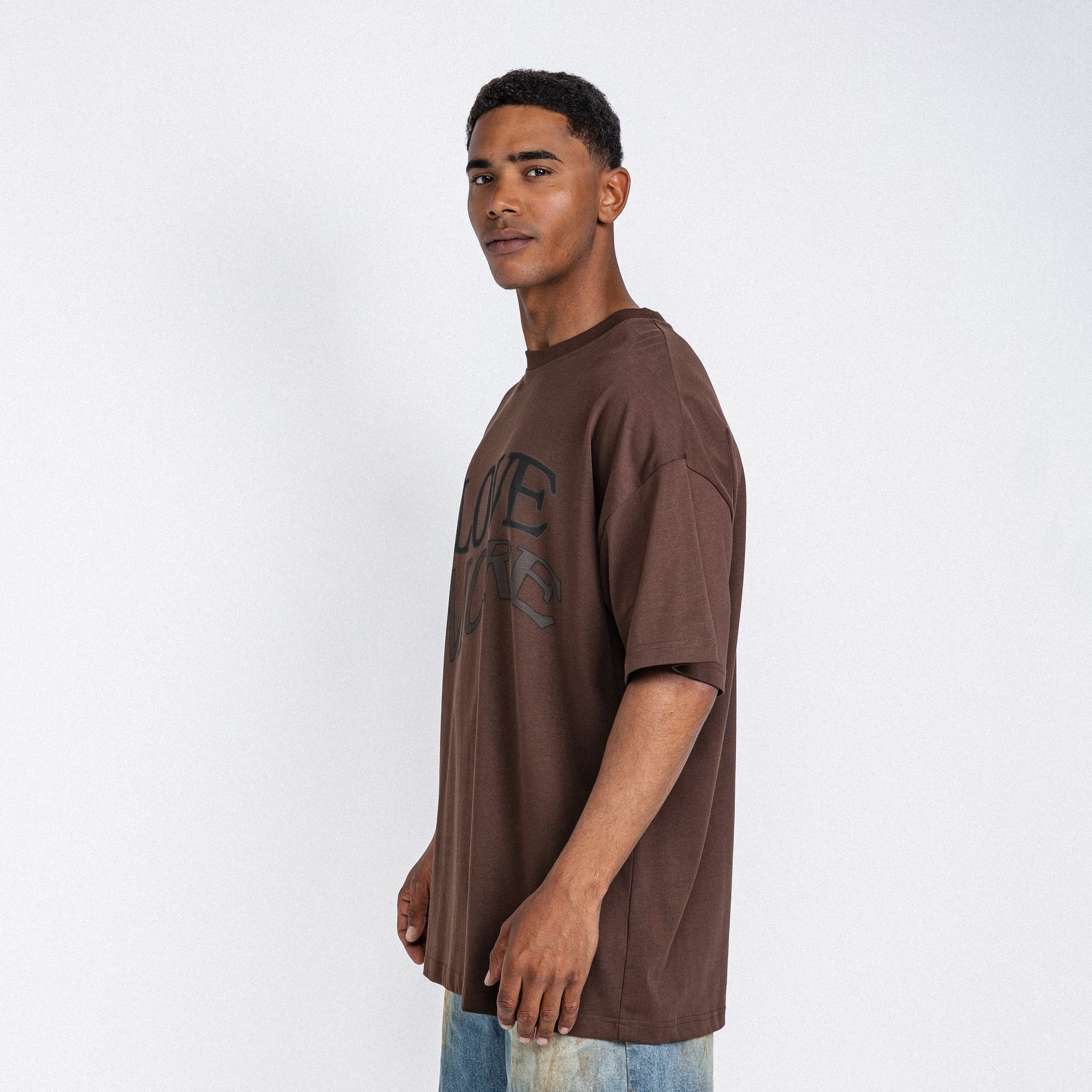 Love More Tee Dark Brown