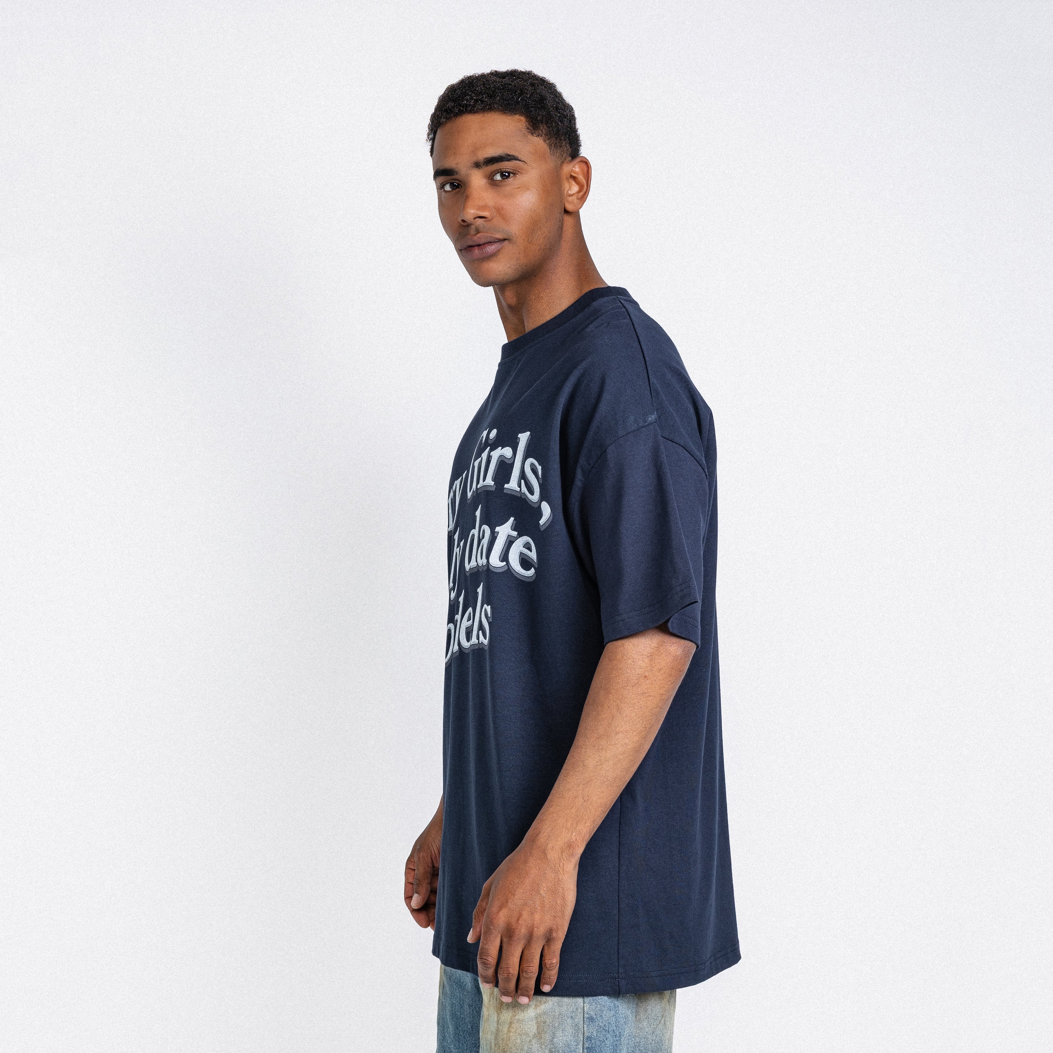 I Only Date Models Tee Navy