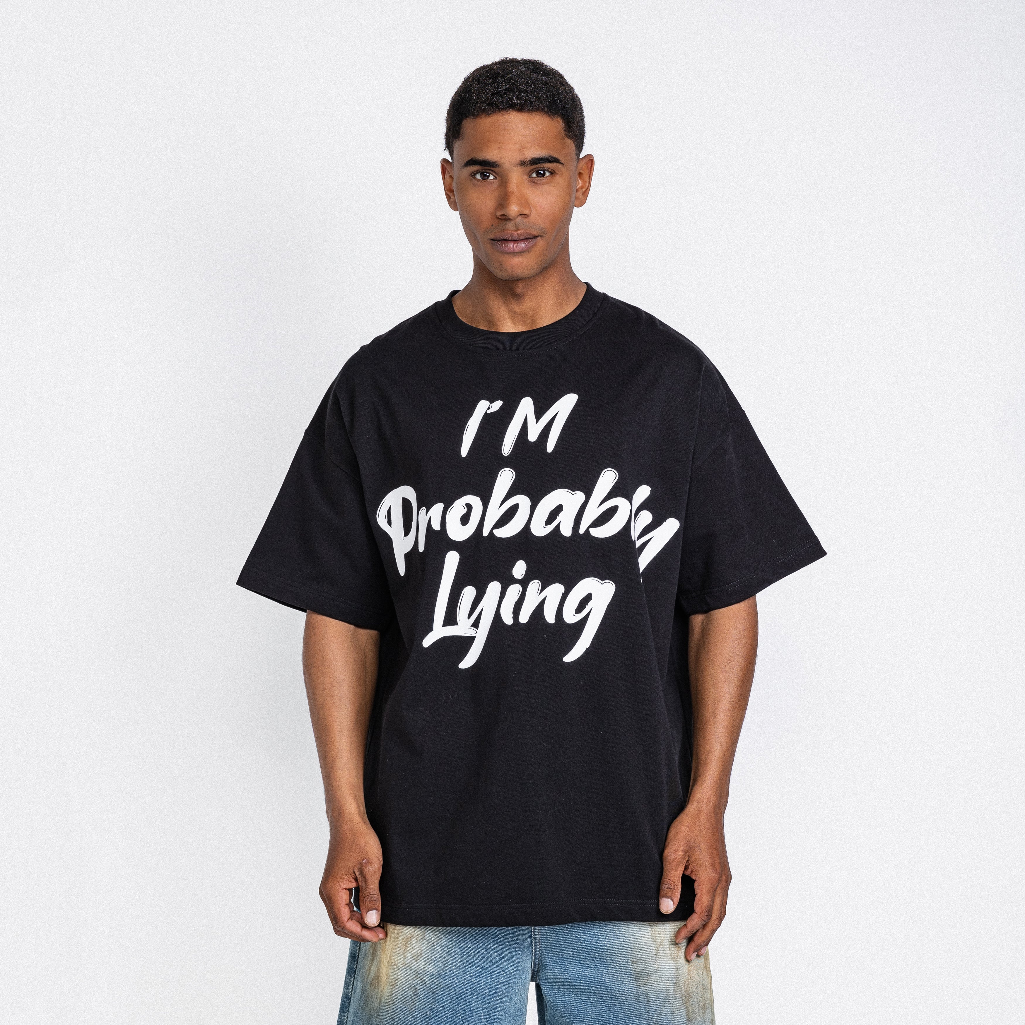 I'm Probably Lying Tee Black